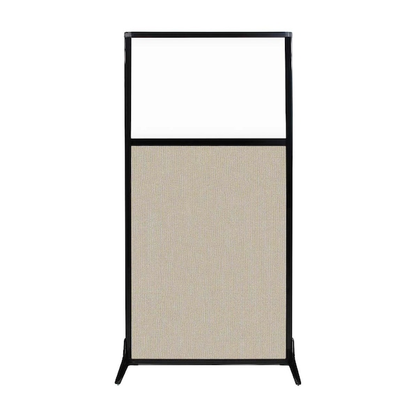 Work Station Screen 33" x 70" Sand Fabric With Clear Window